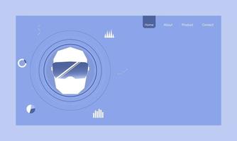 inteligencia artificial en análisis de datos, tecnología de marketing de datos, informe de datos comerciales vector