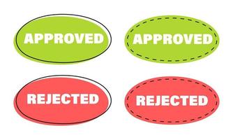 Decision approved or rejected. Quiz elements vector