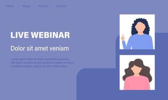 Live webinar banner with two spikers vector