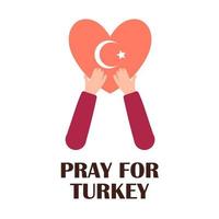 Pray for Turkey. Earthquake in Turkey. Heart in heads vector