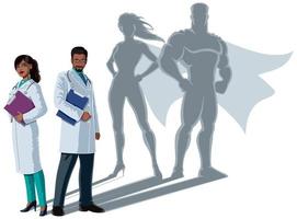 Indian Doctor Superheroes Shadow vector