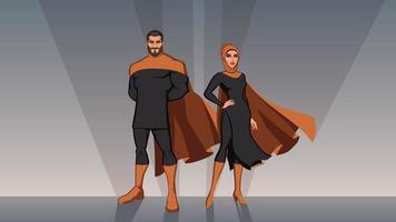 Middle Eastern Superhero Couple vector