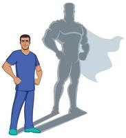 Nurse Superhero Shadow vector