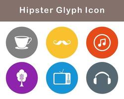 hipster vector icono conjunto