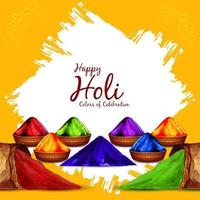 Traditional Happy Holi indian hindu festival background design vector