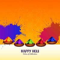 Happy Holi Indian Hindu traditional festival celebration card vector