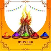 Happy Holi traditional indian festival greeting background design vector