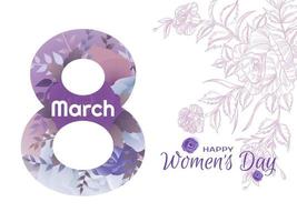 Elegant Happy Women's Day 8 march stylish background design vector