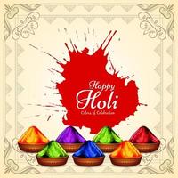 Beautiful Happy Holi indian festival celebration background design vector