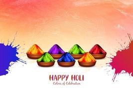 Happy Holi Indian traditional colorful festival background design vector