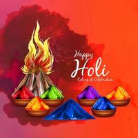 Happy Holi indian festival religious greeting background design vector