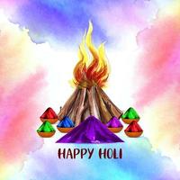 Happy Holi indian festival celebration background design vector