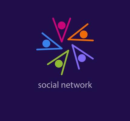 Unique social connection and circular people logo. Modern color transitions. Teamwork logo template. vector.