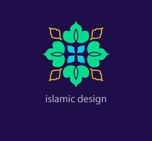 Unique islamic logo design template style. Abstract arabic symbol. Geometric unique shapes. Modern color transitions. Religion and Culture design logo template. vector. vector