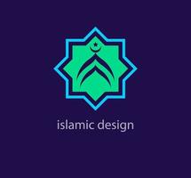 Unique style of islamic mosque logo design template. Abstract arabic symbol. Modern color transitions. Religion and Culture design logo template. vector. vector