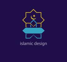 Islamic design and text space logo template style. Abstract arabic symbol. Modern color transitions. Religion and Culture design logo template. vector. vector