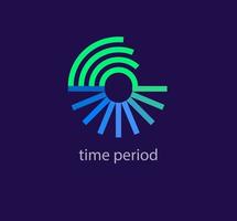 Modern time period lines logo. Unique color transitions. Geometric concentric line logo template. vector. vector