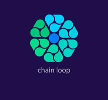 Modern virtual chain cycle logo. Unique color transitions. Virtual cryptocurrency logo template. vector. vector