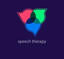 Modern speech therapy and dialog bubble logo. Unique color transitions. Communication agency logo template. vector. vector