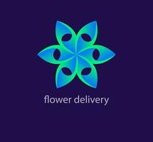 Modern flower delivery cycle logo. Unique color transitions. Logo template for spa, shop and beauty salon companies. vector. vector