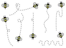 abeja sendero vector diseño ilustración aislado en blanco antecedentes