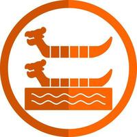 Dragon Boat Racing Vector Icon Design