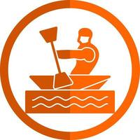 Kayaking Vector Icon Design