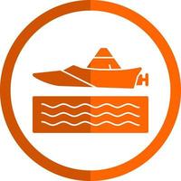 Jet Sprint Boat Racing Vector Icon Design