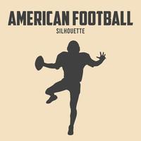 American Football Player Silhouette Vector Stock Illustration
