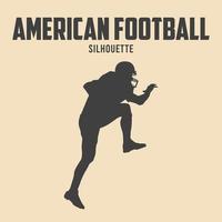 American Football Player Silhouette Vector Stock Illustration