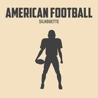 American Football Player Silhouette Vector Stock Illustration