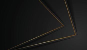 resumen formas oro líneas en negro fondo, minimalista lujo resumen fondo, dorado líneas en oscuro, moderno geométrico formas vector