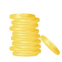 A stack of gold coins. Accumulation. The concept of success in business. Vector illustration isolated on white background