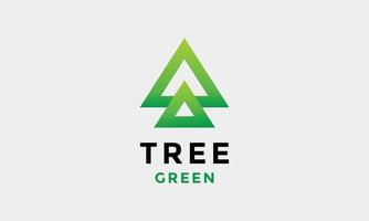 logo vector verde hojas árbol triángulo minimalismo diseño ambiente concepto