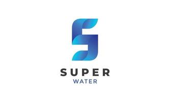 Logo vector letter S blue water color minimalist concept  design logotype