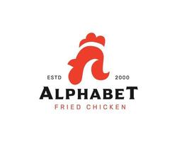 Unique letter A chicken Logo 1 vector