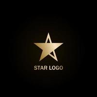 Gold Star Logo Vector on Black Background. Perfect For Your Business Logo Or Big Event Logo.