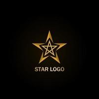 Gold Star Logo Vector on Black Background. Perfect For Your Business Logo Or Big Event Logo.