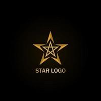 Gold Star Logo Vector on Black Background. Perfect For Your Business Logo Or Big Event Logo.