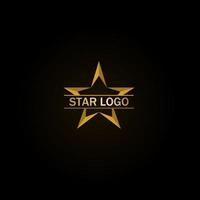 Gold Star Logo Vector on Black Background. Perfect For Your Business Logo Or Big Event Logo.