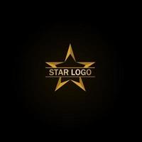 Gold Star Logo Vector on Black Background. Perfect For Your Business Logo Or Big Event Logo.