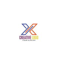 creativo letra X logo diseño. vector