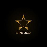 Gold Star Logo Vector on Black Background. Perfect For Your Business Logo Or Big Event Logo.