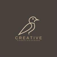 Bird logo template in line art style. Creative abstract bird logo. vector