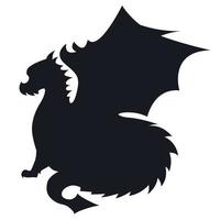 Silhouette of a mystical dragon creature with wings and a spiked tail vector