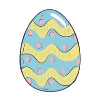 Doodle cartoon easter egg with pastel abstract pattern vector