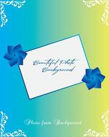 Blue color photo frame background design vector