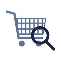 compras icono aislar compras carro plano icono vector