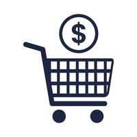 isolate shopping cart flat icon shoping icon png vector