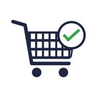 compras icono aislar compras carro plano icono vector